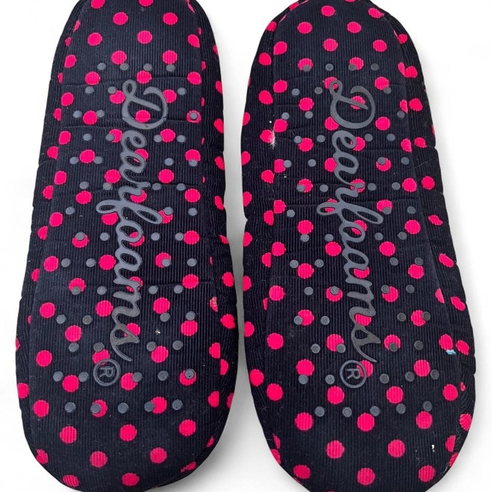 Polka Dot Dearfoams Brunch Slippers Women's Size 8 - Picture 6 of 6